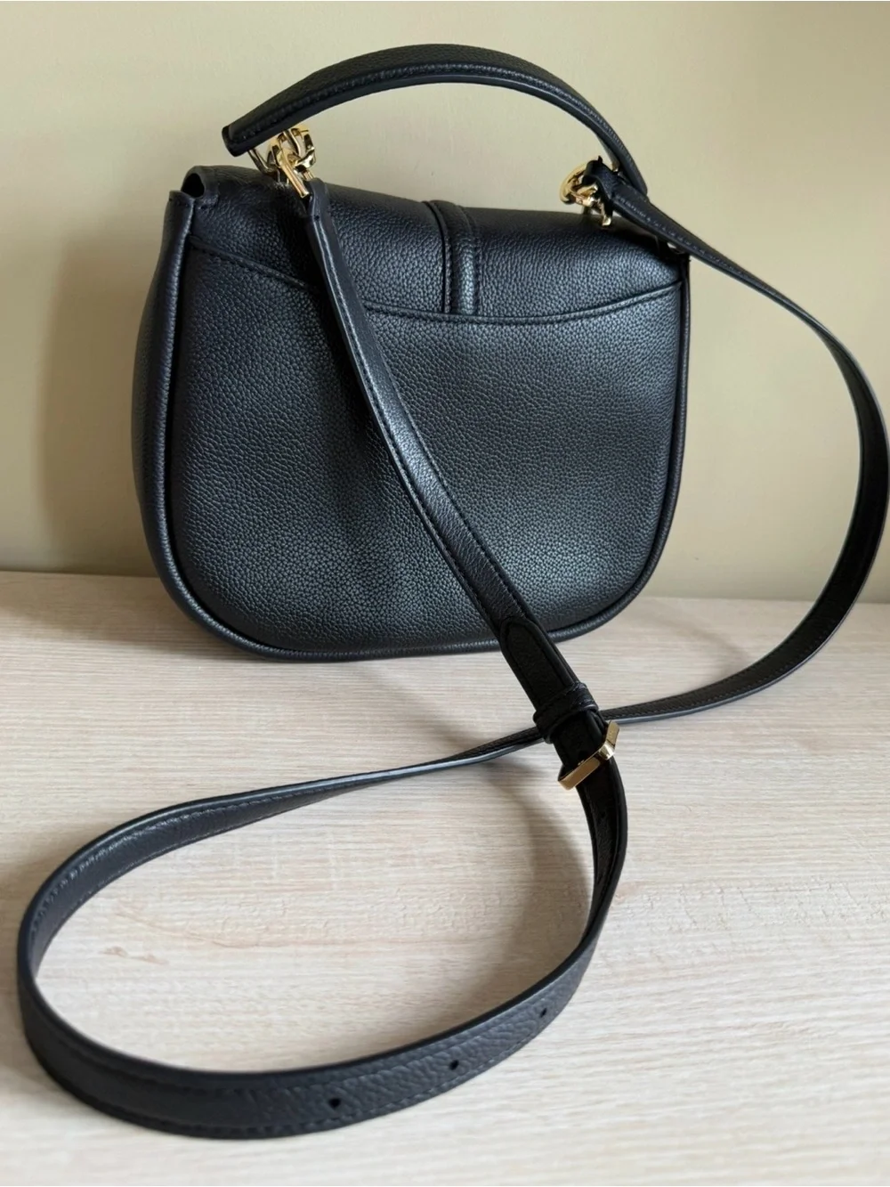 Kate Spade Kayla Pebbled Leather Saddle Bag Black